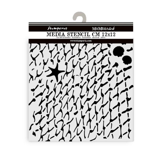 Ensemble de 8 Pochoirs, semi rigide, Silent sea, Stamperia