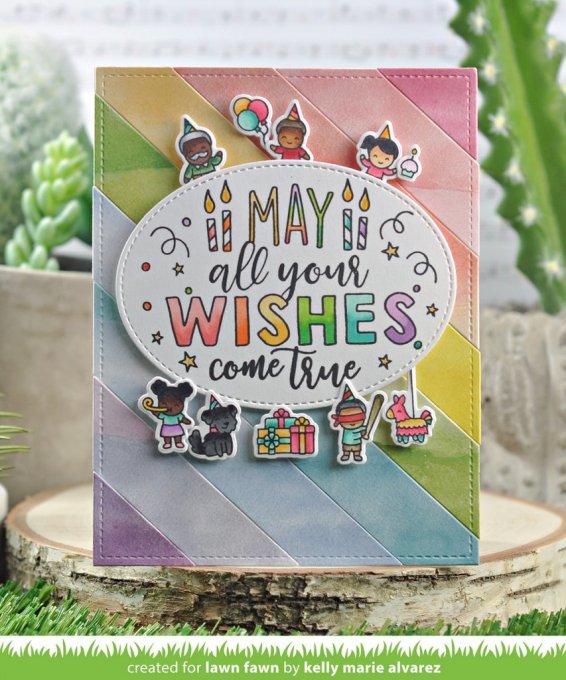 Tampons clears, Lawn Fawn - Giant birthday messages - dimension : 10x14.5cm