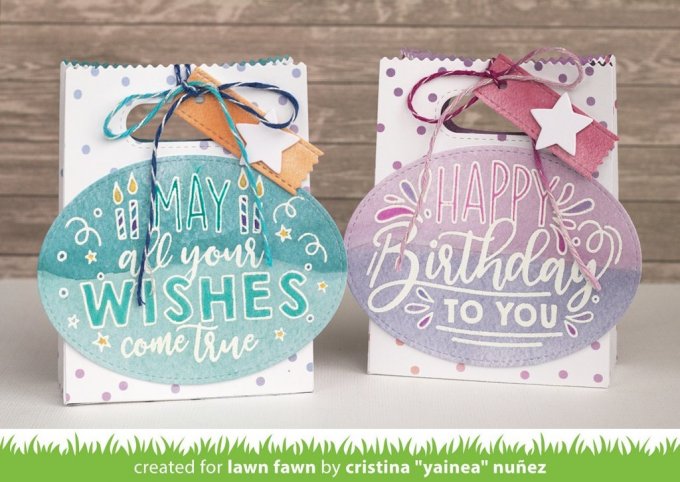 Tampons clears, Lawn Fawn - Giant birthday messages - dimension : 10x14.5cm