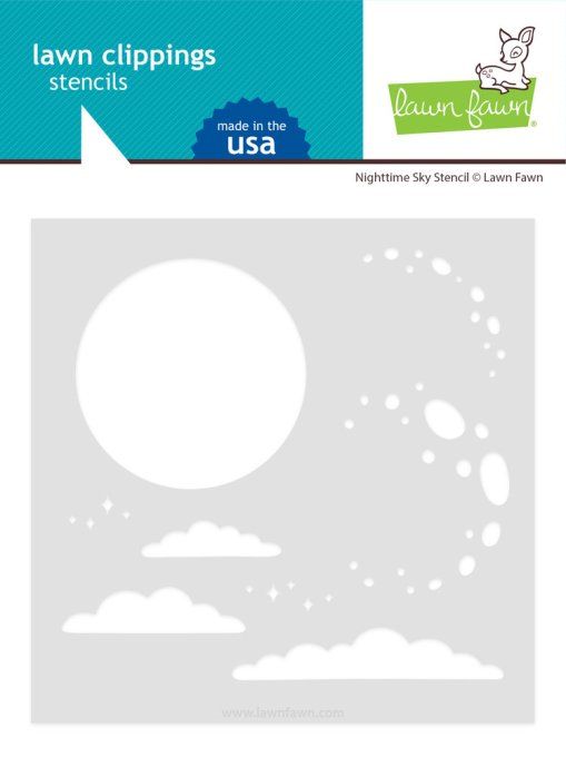 Pochoir - nighttime sky - Lawn Fawn - 15.2x15.2cm environ 