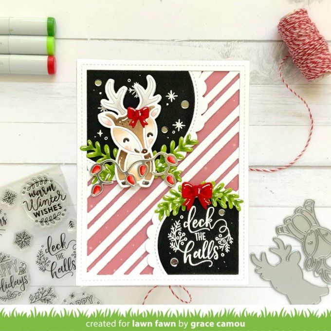 Die - Lawn Fawn, peppermint stripes backdrop - Dimension : 10.8x14cm