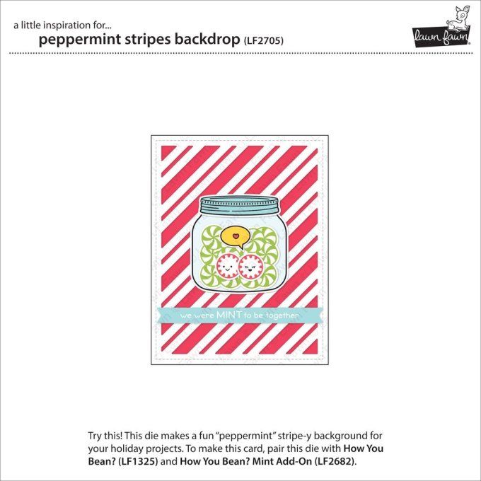 Die - Lawn Fawn, peppermint stripes backdrop - Dimension : 10.8x14cm