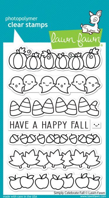 7 Tampons clear, Lawn Fawn, Simply celebrate fall  - dimension de la planche : 10x15cm environ 