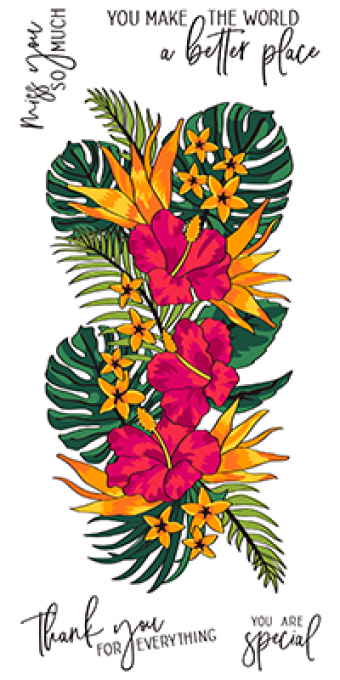 Tampon - Tropical Floral - LDRS - dimension : 15x7.5cm