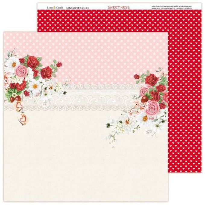 LemonCraft - Bloc de 6 feuilles, 30x30cm - Sweetness - Motif recto verso  - 250g