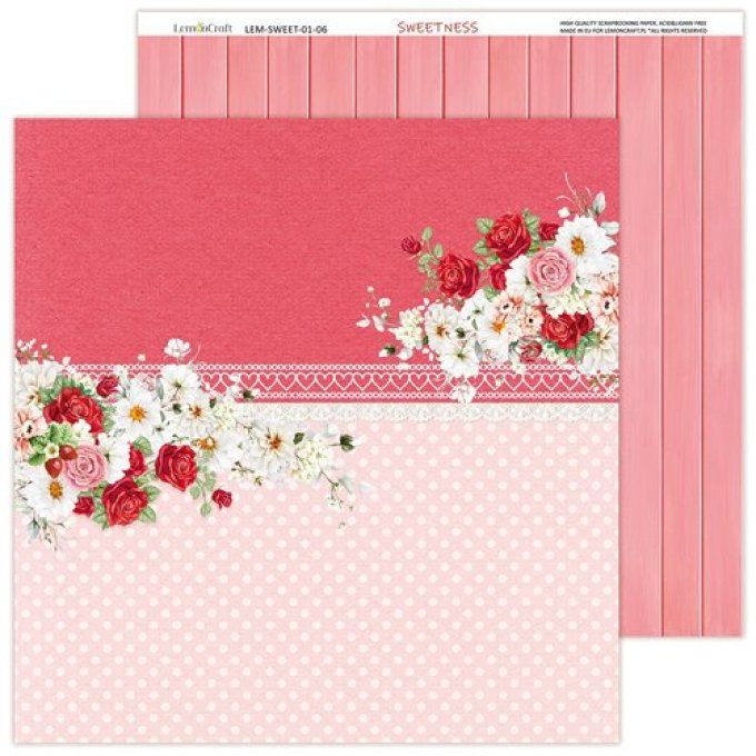 LemonCraft - Bloc de 6 feuilles, 30x30cm - Sweetness - Motif recto verso  - 250g