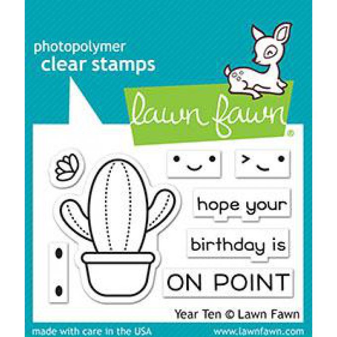 Ensemble de mini Tampons - Lawn Fawn - Year Ten - cactus