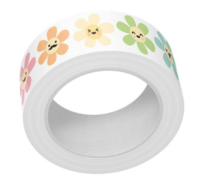 Whasi tape, Lawn Fawn, Happy flowers - dimension 15mm x 10m environ