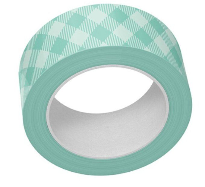 Whasi tape, Lawn Fawn, Aqua Gingham - dimension 15mm x 10m environ