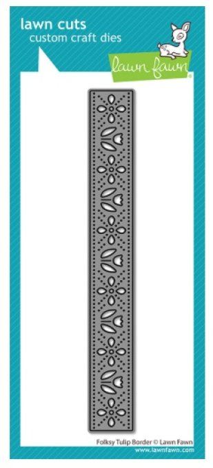 1 Die, Lawn Fawn - Folksy tulip border - dimension : 2x15.3 cm environ