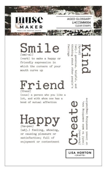 Planche de tampons, LH Muse & Maker - Aged glossary - dim. de la planche : 10x13.5cm environ