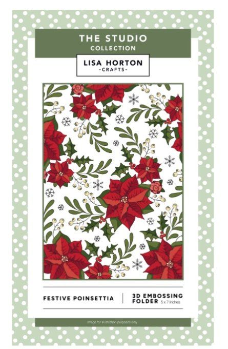 Classeur d'embossage, Lisa Horton, Festive poinsettia - dimension : 12,7 x 17,8 cm environ