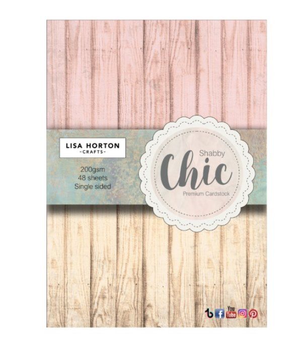 48 feuilles, Lisa Horton, Shabby chic, dimension : 12.7x17.78cm environ - 200gsm, motif recto