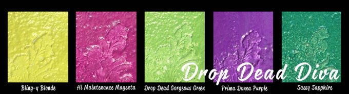 Lot de 5 Poudres à embosser, couleur Drop dead diva