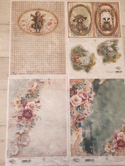 Lot N°15 - 4 feuilles de riz format A4 - Alchemy of Art