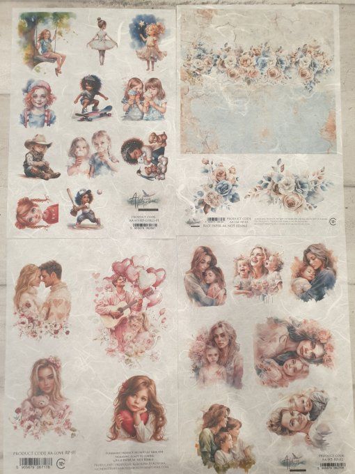 Lot N°1 - 4 feuilles de riz format A4 - Alchemy of Art