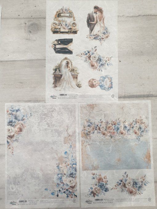 Lot N°3 - 3 feuilles de riz format A4 - Alchemy of Art