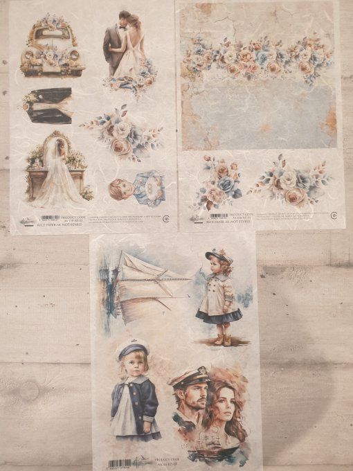 Lot N°6 - 3 feuilles de riz format A4 - Alchemy of Art