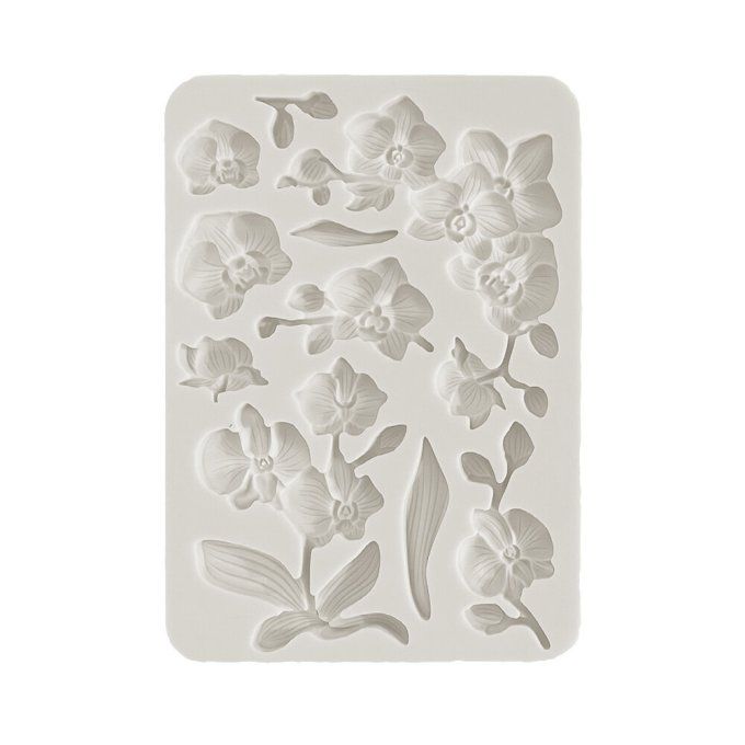 Moule en silicone, Orchids and cats,  Stampéria - format A5  - 14.5x21cm