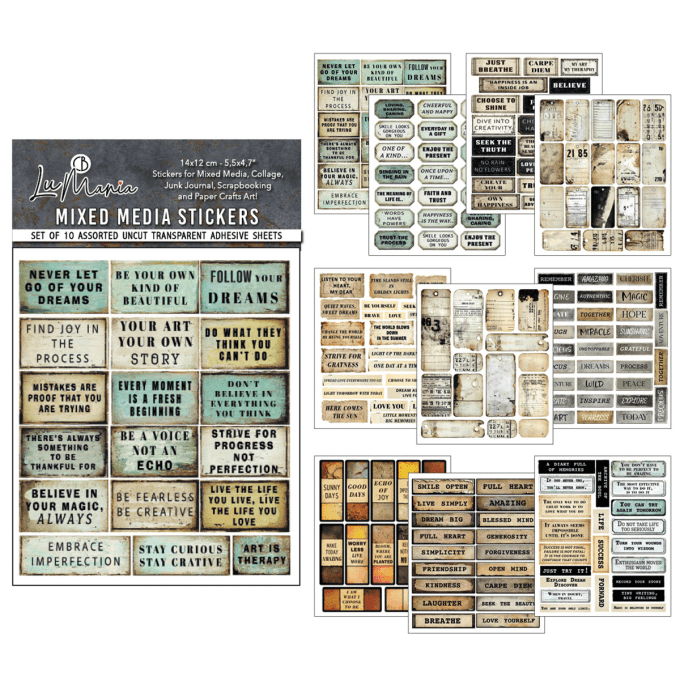 Ciao Bella - Lot de 10 feuilles de dimension 14x12cm - kind thoughts (stickers)