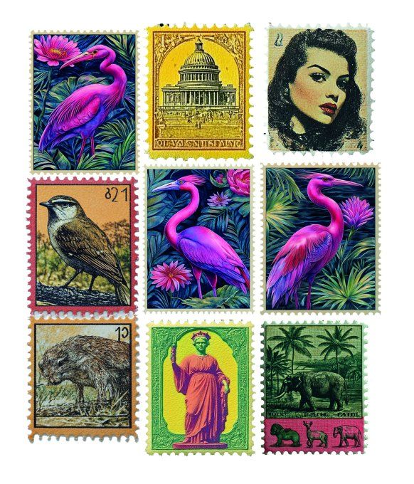 Ciao Bella - Lot de 10 feuilles de dimension 14x12cm - Faraway mail (stickers)