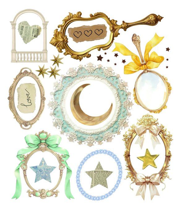 Ciao Bella - Lot de 10 feuilles de dimension 14x12cm - Whisper frames (stickers) 