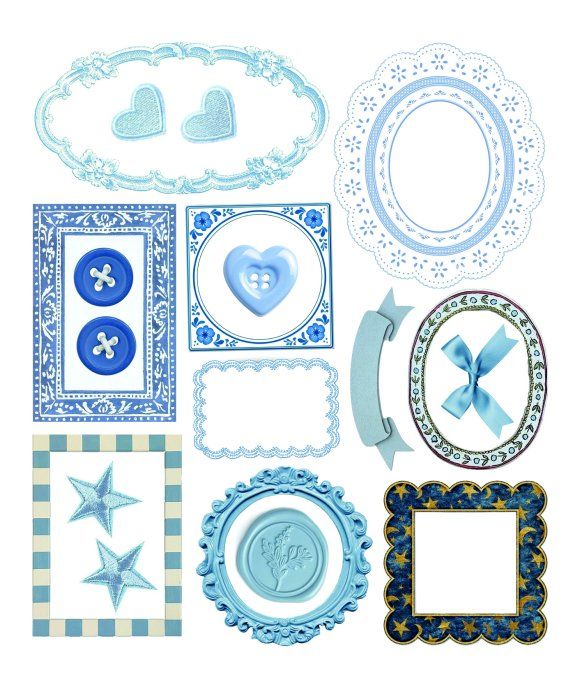 Ciao Bella - Lot de 10 feuilles de dimension 14x12cm - Whisper frames (stickers) 