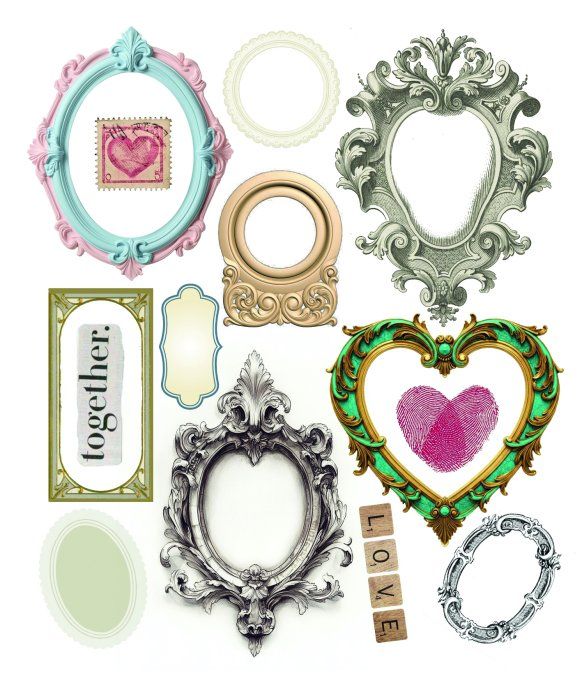 Ciao Bella - Lot de 10 feuilles de dimension 14x12cm - Whisper frames (stickers) 