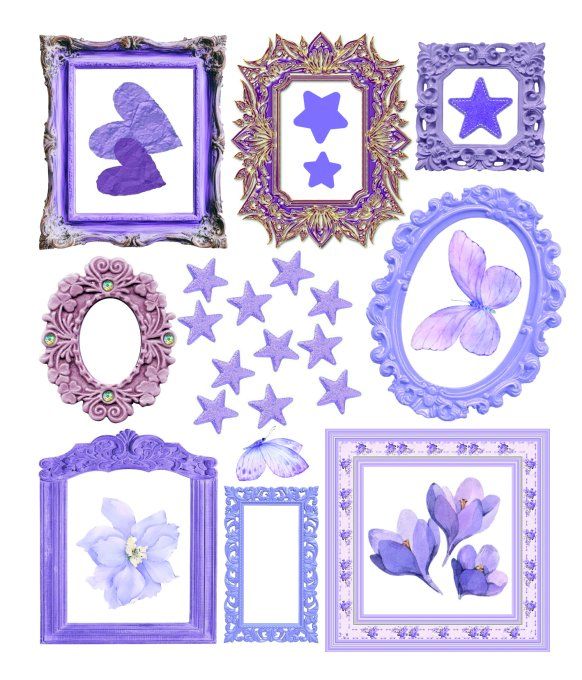Ciao Bella - Lot de 10 feuilles de dimension 14x12cm - Whisper frames (stickers) 