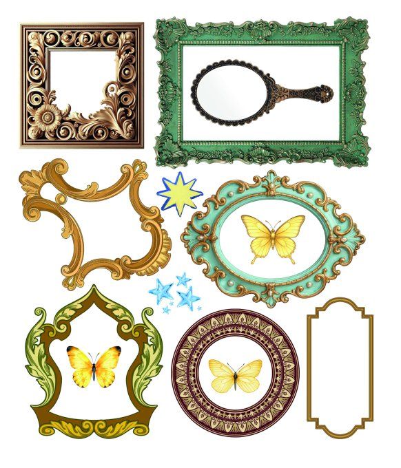 Ciao Bella - Lot de 10 feuilles de dimension 14x12cm - Whisper frames (stickers) 