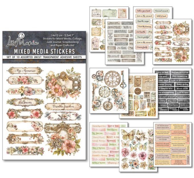 Ciao Bella - Lot de 10 feuilles de dimension 14x12cm - Lost in time (stickers)
