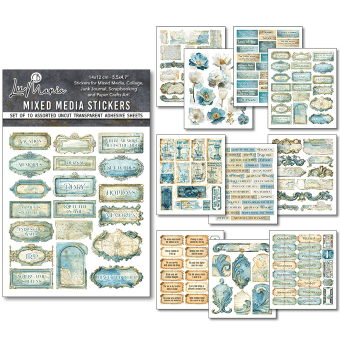 Ciao Bella - Lot de 10 feuilles de dimension 14x12cm - Edge of Ocean (stickers)