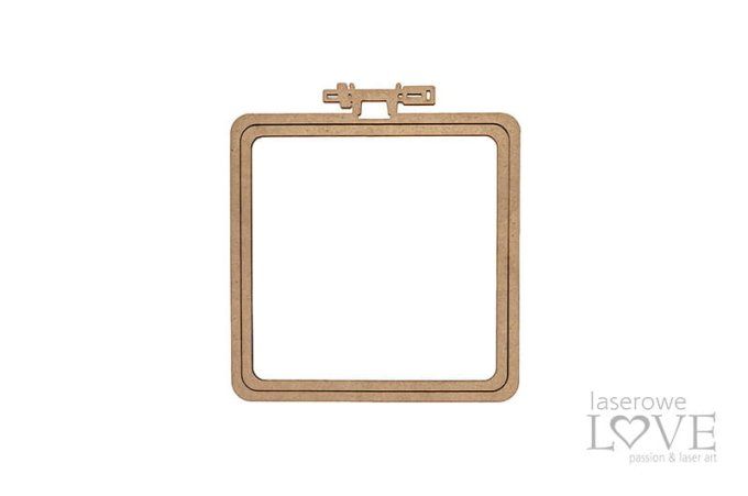 Chipboard - Cercle à broder carré en mdf - dimension : 7x8cm