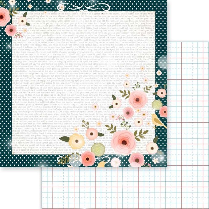 Ensemble de 12 feuilles, format 30x30cm, Memory-Place, Book lover - motif recto verso 