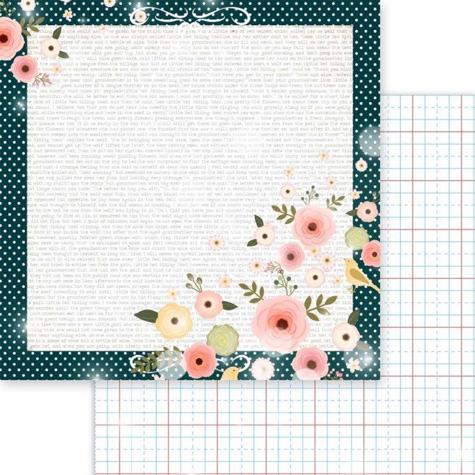 Ensemble de 18 feuilles, format 20x20cm, Memory-Place, Book lover - motif recto verso