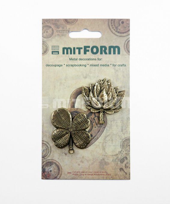 Ensemble de 2 embellissements Métallique Mitform - Fleurs