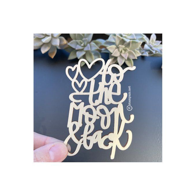 Chipboard, To the moon & back- dimension : 9.5x6.5cm environ