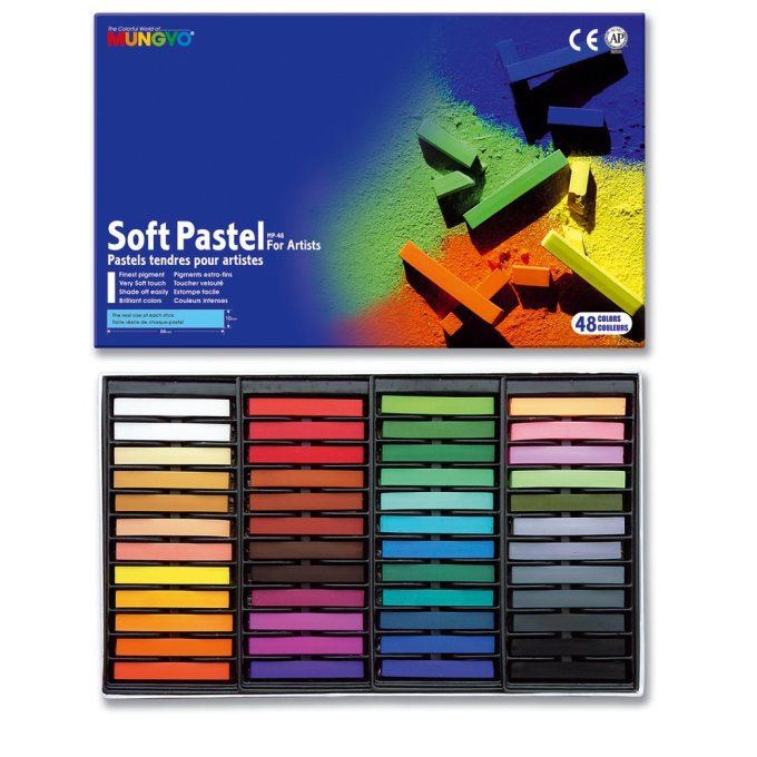 Boite de 48 pastels tendres, soft pastel, Mungyo