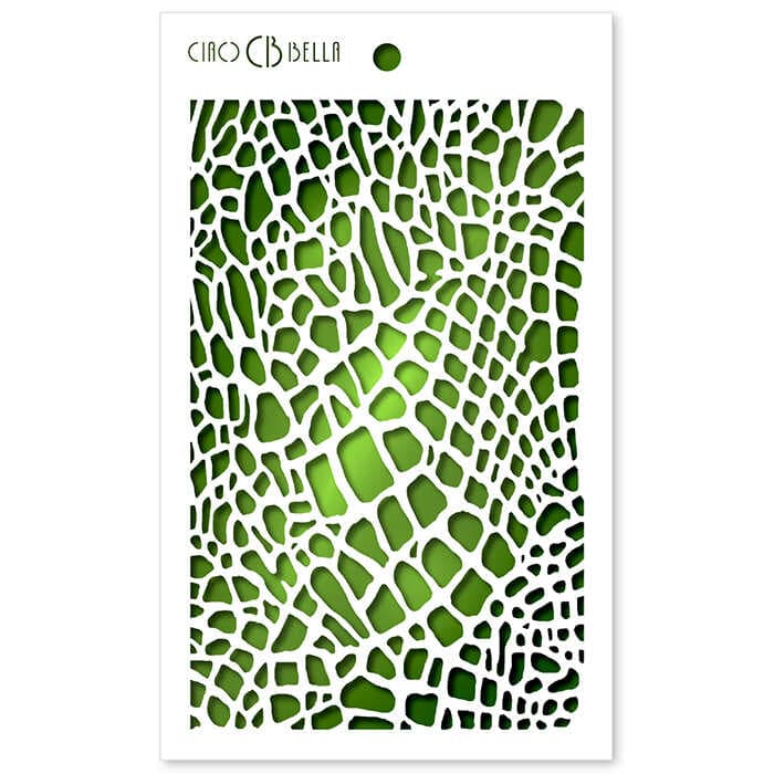 Pochoir, Ciao Bella - Crocodile - dimension du motif 13x20.5cm environ 