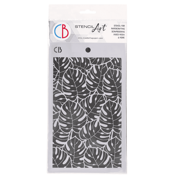 Pochoir, Ciao Bella - tropical leaves - dimension 13x20.5cm environ