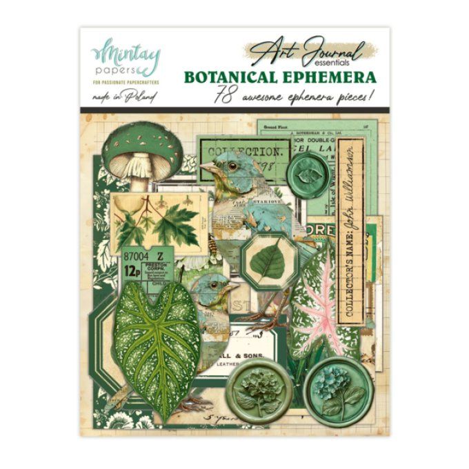 78 die-cuts, Art journal, Ephemera - Botanical