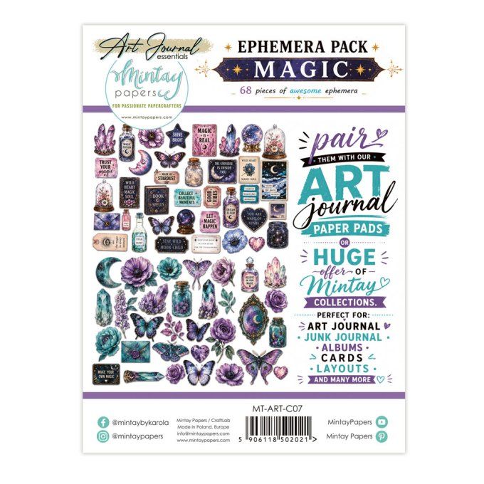 68 die-cuts, Art journal, Ephemera - Magic