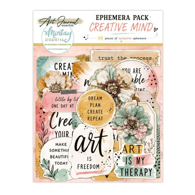 68 die-cuts, Art journal, Ephemera - Creative mind