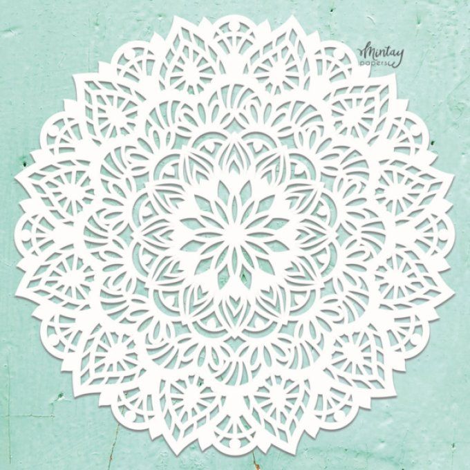 Chipboards, Mintay chippies - Boho doily - planche de 30x30cm