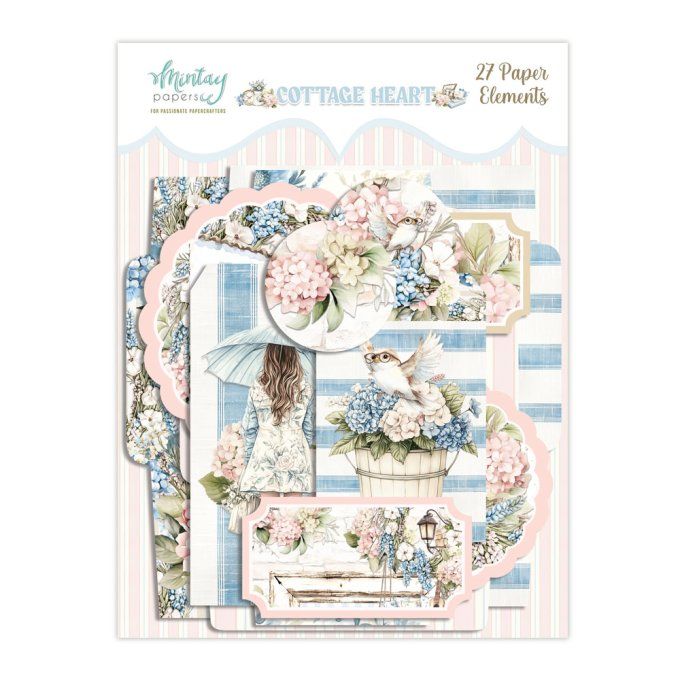 Ensemble de 27 éléments en papier, Collection Cottage heart