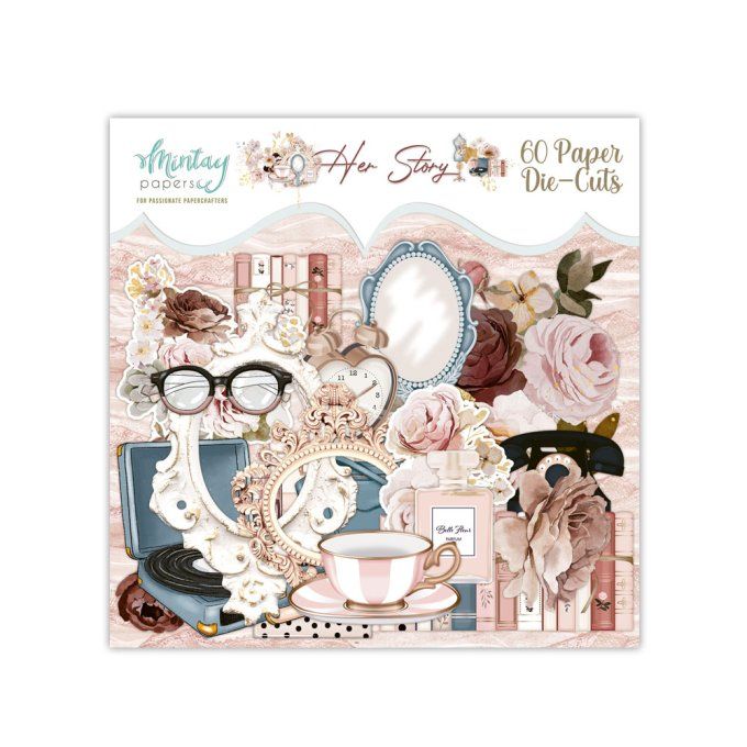 Ensemble de 60 die-cuts, Mintay, Collection Her story
