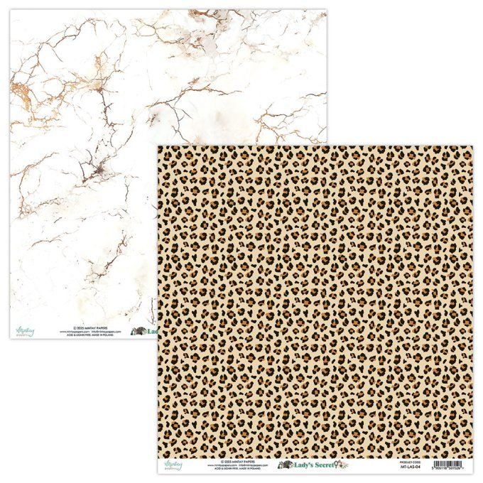 Ensemble de 12 feuilles, format 30.5x30.5cm, Collection Lady's secret, motif recto verso, 250g