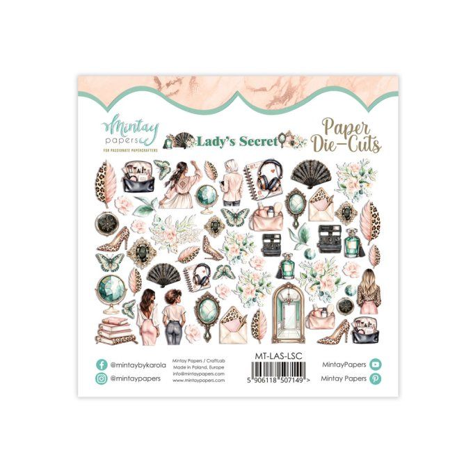 Ensemble de 60 éléments en papier, Collection Lady's secret