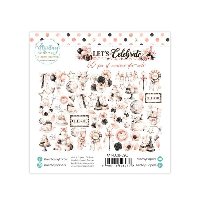 Ensemble de 60 ephemera en papier, Collection Let's Celebrate