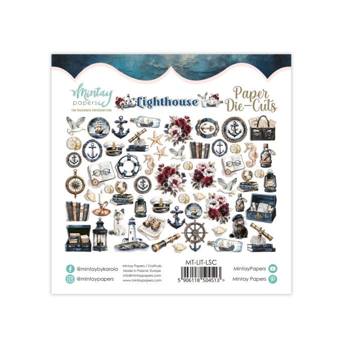 Ensemble de 60 die-cuts, Collection Lighthouse